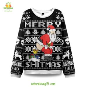 Ugly Christmas Sweater Merry Shitmas Holiday Humor Design