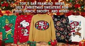 Top 5 San Francisco 49ers Ugly Christmas Sweaters for 2025 Grinch, Snoopy, and More! (1)