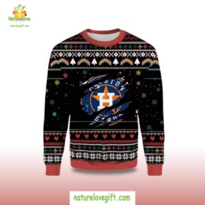 2025 Vintage Houston Astros Logo Ugly Christmas Sweater