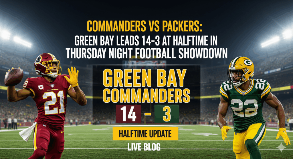 Commanders vs Packers Green Bay Leads 14 3 at Halftime in Thursday Night Football Showdown (2)