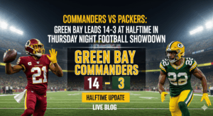Commanders vs Packers Green Bay Leads 14 3 at Halftime in Thursday Night Football Showdown (2)