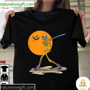 Baseball Skeleton Men Boys Halloween Best T Shirt 3