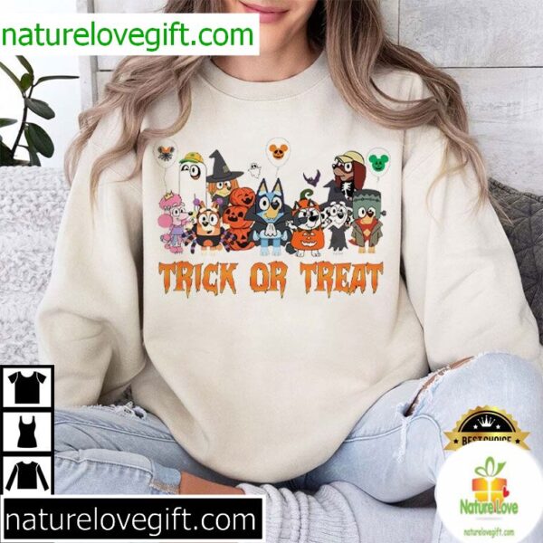 Bluey Halloween Trick or Treat T-Shirt for Kids Party