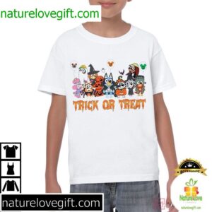 Bluey Trick or Treat Halloween Party T Shirt (1)