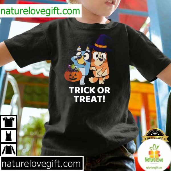 Bluey Halloween T-Shirt Funny Trick Or Treat Kids Tee