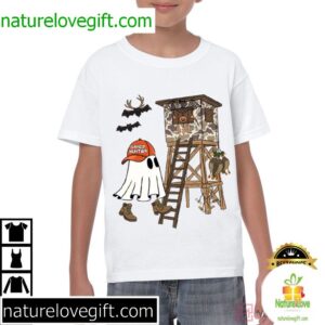 Camo Ghost Boys Halloween T-Shirt Candy Hunter Fall Tee
