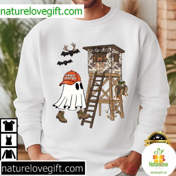 Camo Ghost Boys Halloween T-Shirt Candy Hunter Fall Tee