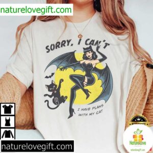 Cat Lover Halloween T-Shirt Sorry I Have Plans With My Cat