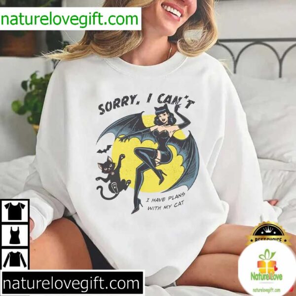 Cat Lover Halloween T-Shirt Sorry I Have Plans With My Cat