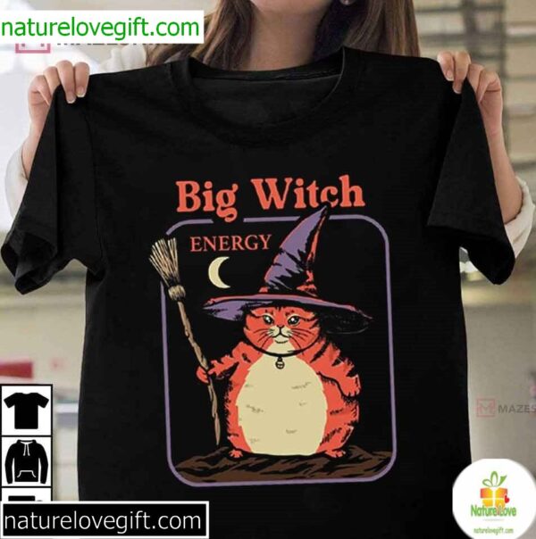 Cat Lover T-Shirt Big Witch Energy Gift for Women
