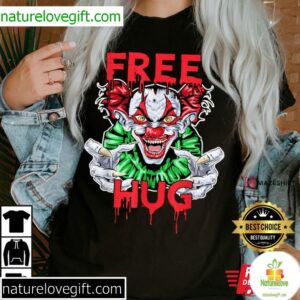 Funny Clown Halloween T-Shirt Free Hug Design