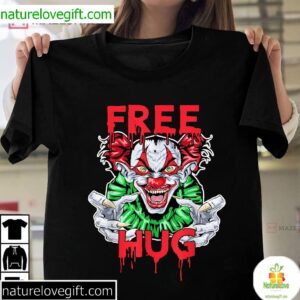 Free Hug Funny Clown Halloween T Shirt 2