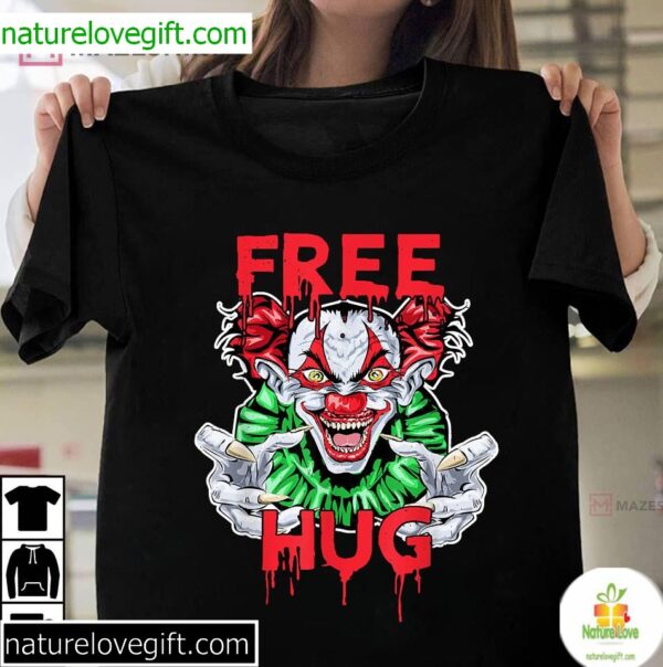 Funny Clown Halloween T-Shirt Free Hug Design