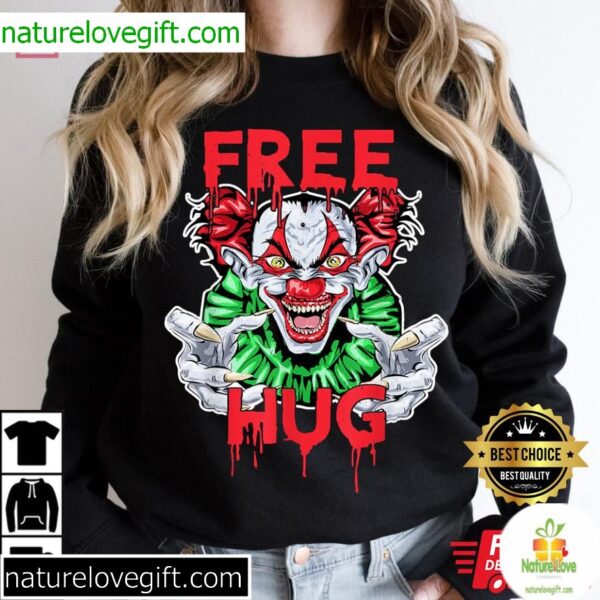 Funny Clown Halloween T-Shirt Free Hug Design