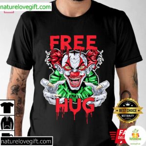 Free Hug Funny Clown Halloween T Shirt 4