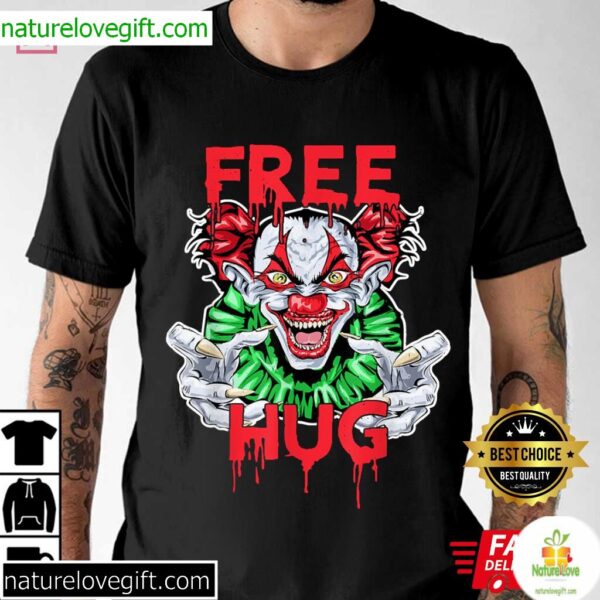 Funny Clown Halloween T-Shirt Free Hug Design