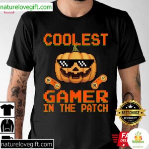 Halloween Coolest Gamer In The Patch Pumpkin Best T Shirt 1