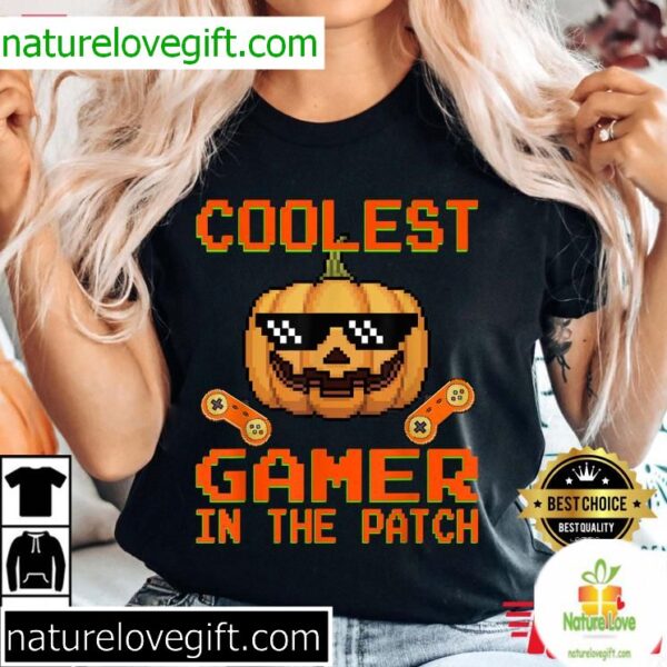 Gamer Pumpkin T-Shirt Halloween Coolest In The Patch