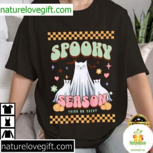 Ghost Cats Halloween T-Shirt Spooky Season Tee