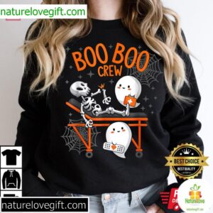 Boo Boo Crew Ghost Doctor Paramedic EMT Nurse Halloween T Shirt 2