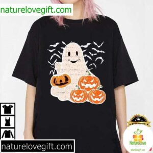 Ghost Halloween Costume Pumpkin Gift T Shirt (3)