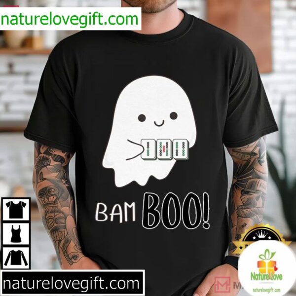 Ghost Halloween Mahjong T-Shirt Cute Bamboo Design
