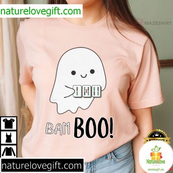 Ghost Halloween Mahjong T-Shirt Cute Bamboo Design