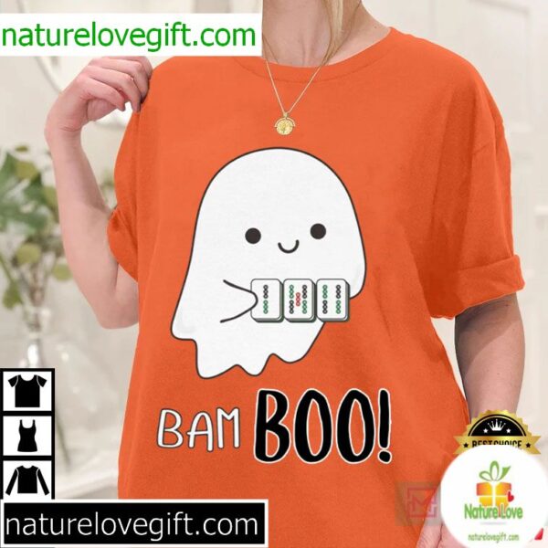 Ghost Halloween Mahjong T-Shirt Cute Bamboo Design