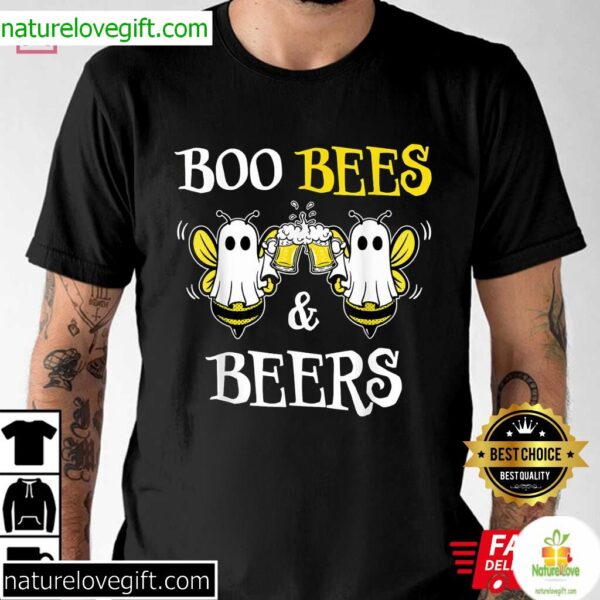 Halloween Couples T-Shirt Boo Bees and Beers Matching Set