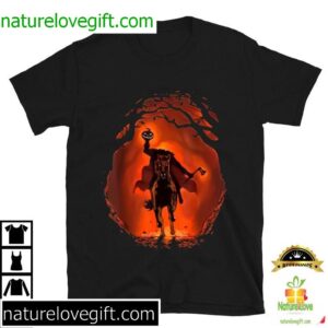 Headless Horseman The Haunted Pumpkin Halloween T Shirt 3