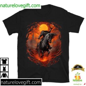Headless Horseman Scary Pumpkin Halloween T Shirt (2)