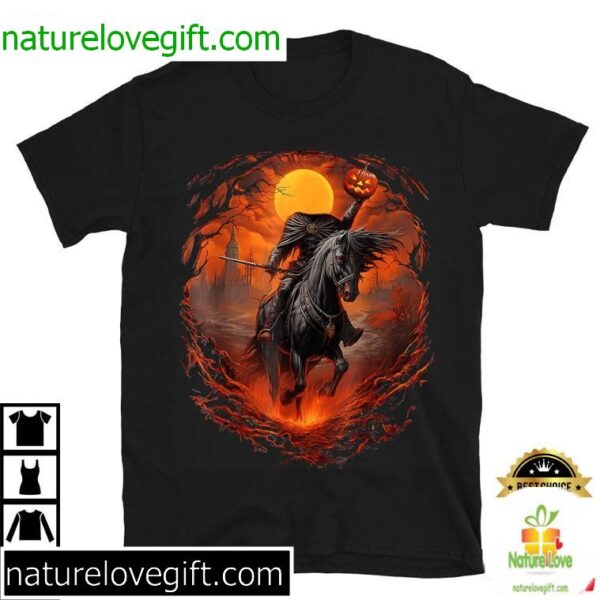 Halloween Headless Horseman Scary Pumpkin T-Shirt