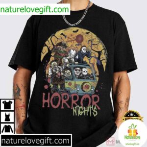 Halloween Horror Nights 2025 Horror Characters Trick Or Treat T Shirt (3)
