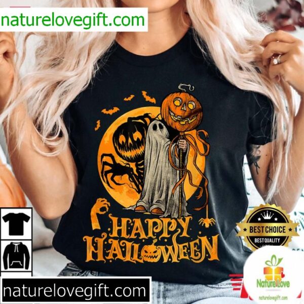 Halloween Pumpkin Ghost T-Shirt by Mazeshirt