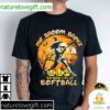 Halloween Softball T-Shirt My Broom Broke Baseball Design