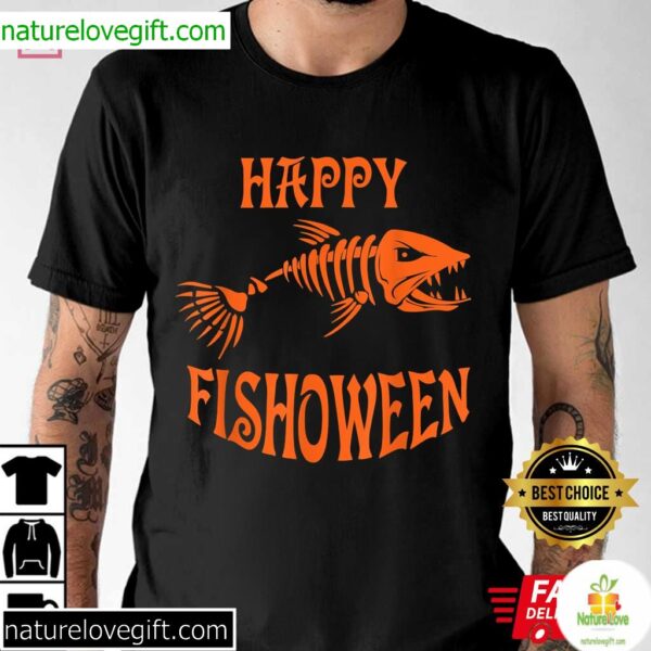 Halloween T-Shirt Fisherman Happy Fishing Lover Gift