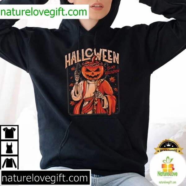 Halloween T-Shirt Halloween Is My Religion Tee