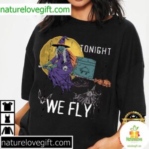 Halloween Witch T-Shirt Funny Tonight We Fly Design