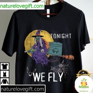 Funny Witch Tonight We Fly Halloween T Shirt (2)