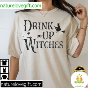 Halloween Witches T-Shirt Funny Drink Up Design