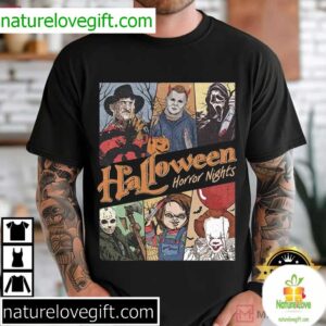 Halloween Horror Nights Characters Horror Movie 2025 T Shirt (3)