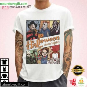 Halloween Horror Nights Characters Horror Movie 2025 T Shirt (2)