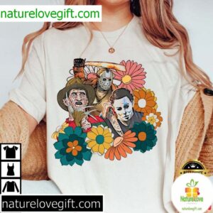 Halloween Floral Horror Movie Best T Shirt 2