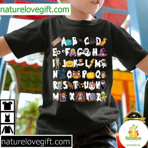 Kindergarten Teacher Halloween T-Shirt Best Alphabet Design