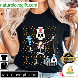 Orthopedic Nurse Halloween Skeleton Scrub Top T-Shirt