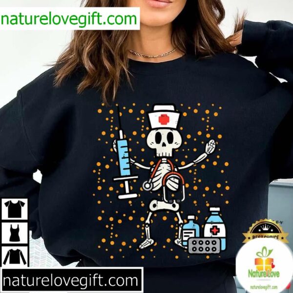 Orthopedic Nurse Halloween Skeleton Scrub Top T-Shirt