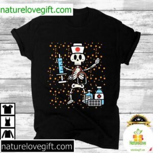 Halloween Orthopedic Nurse Skeleton Scrub Top T Shirt 3