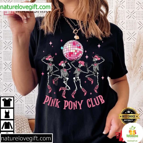 Pink Pony Club Cowgirl Halloween Skeleton Western Birthday Tee