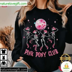 Halloween Skeleton Pink Pony Club Cowgirl Western Birthday T Shirt (3)