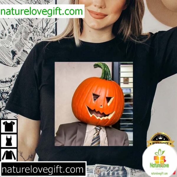 Pumpkin Head Halloween T-Shirt Dwight The Office Best Design